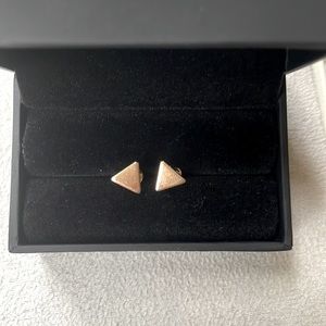 Gold triangle stud earrings